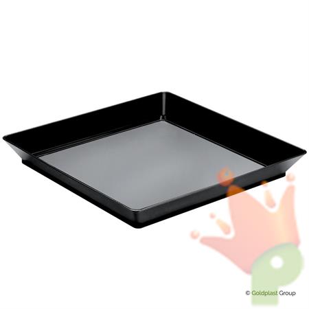 VASSOIO NERO MEDIUM PLATE 130x130mm 12pz