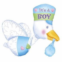 PALLONCINO SUPER SHAPE CICOGNA CELESTE IT'S A BOY