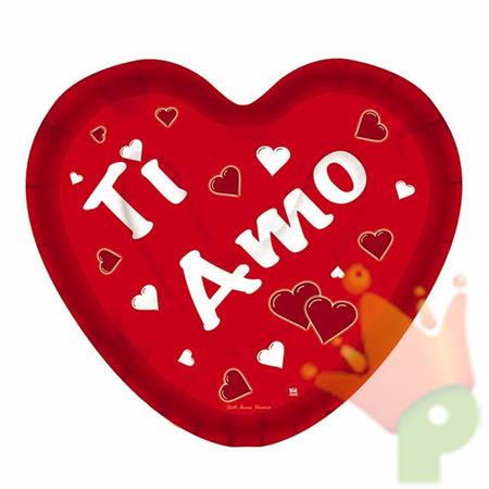 PIATTI 20 CM CUORE TI AMO 10 PZ