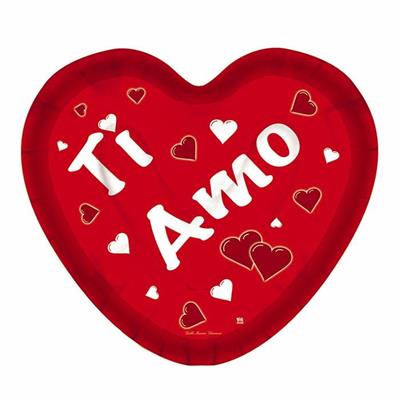 PIATTI 20 CM CUORE TI AMO 10 PZ