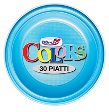PIATTI PIANI D. 220MM AZZURRO 30PZ