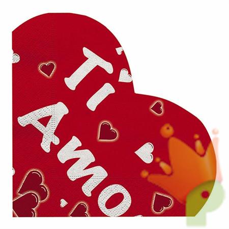 TOVAGLIOLI 33X33 CUORE TI AMO 20PZ