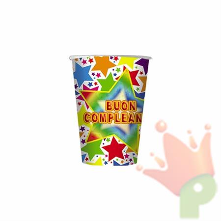 Bicchieri 80 cc Stardust Buon Compleanno 10pz