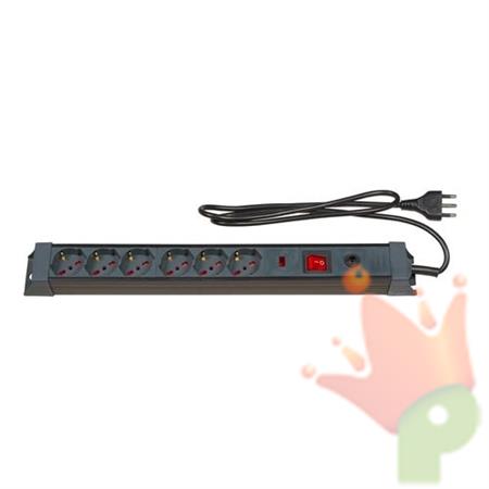 Presa Multipla Nera 6 posti PROFESSIONAL protezione