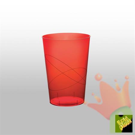 BICCHIERI 230CC ROSSO TRASPARENTE 10PZ