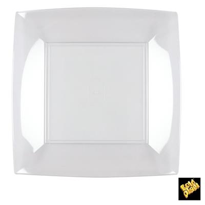 PIATTO PIANO 23X23cm NICE TRASPARENTE 8 PZ