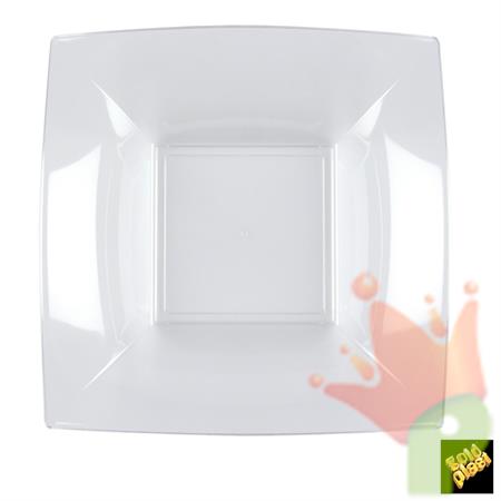 PIATTO FONDO NICE TRASPARENTE 18X18CM 8PZ