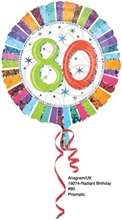PALLONCINO MYLAR 18INCH BIRTHDAY 80 pris