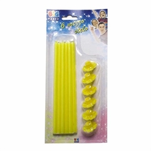 CANDELE STELO CM 20 CON SUPPORTO GIALLE 6PZ