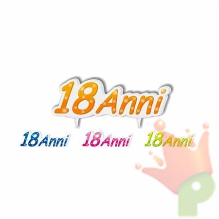 CANDELA SAGOMATA 18ANNI 13X4,5CM COL ASS
