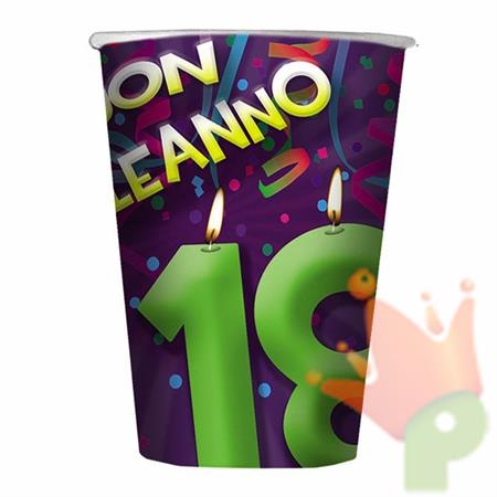 BICCHIERI 200CC 18 ANNI FASHION 10PZ