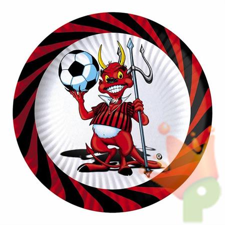PIATTI cm24 DIABLOTTO ROSSO NERO 10 PZ