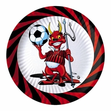 PIATTI cm24 DIABLOTTO ROSSO NERO 10 PZ