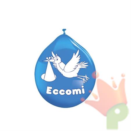 PALLONCINI 10INCH 26CM ECCOMI CELESTE 20PZ