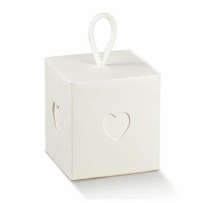 SCATOLINA CON COPERCHIO E CORDINO 50X50X50 MM WHITE 10PZ
