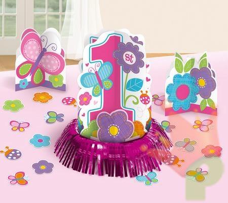 SET 20 DECORAZIONI DA TAVOLA 1° COMPLEANNO SWEET BIRTHDAY GIRL