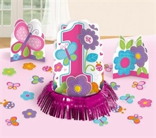 SET 20 DECORAZIONI DA TAVOLA 1° COMPLEANNO SWEET BIRTHDAY GIRL