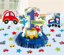 SET 20 DECORAZIONI DA TAVOLO 1° COMPLEANNO ALL ABOARD BIRTHDAY