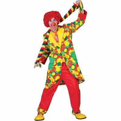 COSTUME CLOWN ROSSO-VERDE-GIALLO ADULTO TAGLIA 56 58 606073
