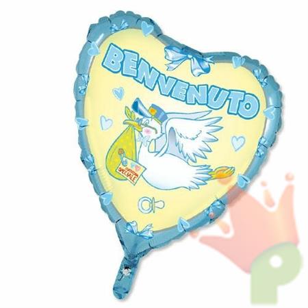 PALLONCINO MYLAR 80CM CUORE BENVENUTO