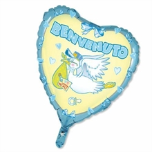 PALLONCINO MYLAR 80CM CUORE BENVENUTO