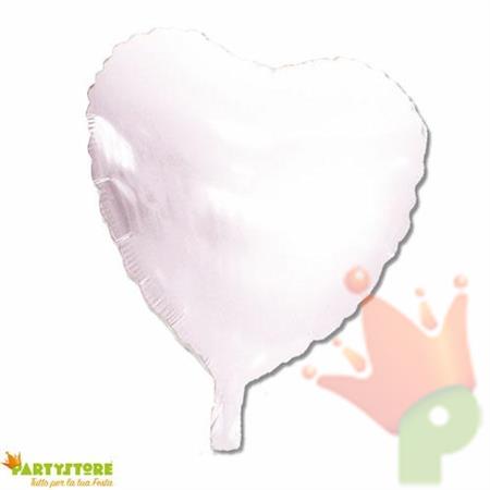 PALLONCINO MYLAR CUORE BIANCO 90CM