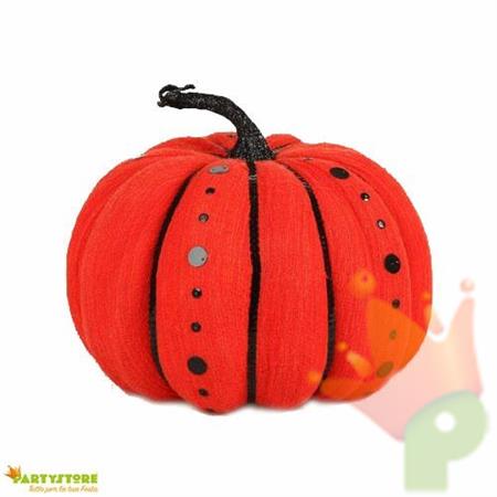 ZUCCA HALLOWEEN CON PAILLETTES NERI 23 CM HORROR PARTY