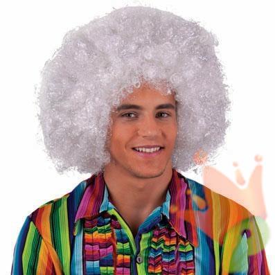 Parrucca Afro Bianco/Argento