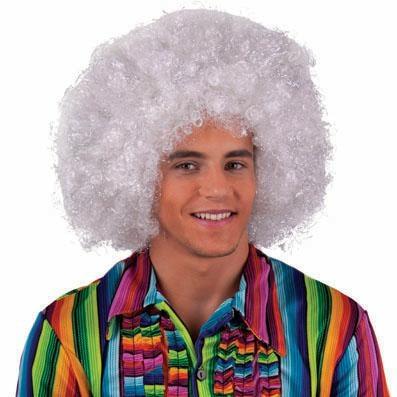 Parrucca Afro Bianco/Argento