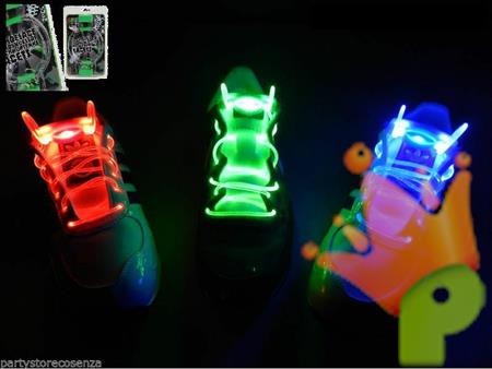 LACCI DA SCARPE 85CM CON LED ROSSO/BLU/VERDE