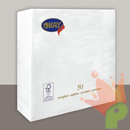 TOVAGLIOLI 38X38 2V BIANCO 50PZ
