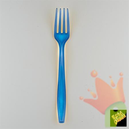 FORCHETTA PESANTE 190MM BLU TRASPARENTE 50PZ