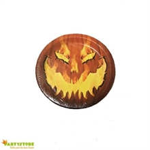 PIATTO HALLOWEEN ZUCCA FUOCO HORROR  22.2 CM 8 PZ