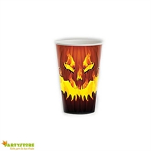 BICCHIERE HALLOWEEN ZUCCA FUOCO HORROR 354 ML 8 PZ