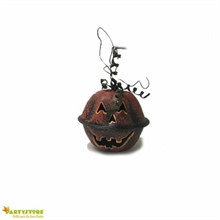 ZUCCA IN FERRO CON SONAGLIO 7 CM DECORAZIONI HORROR HALLOWEEN