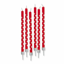 CANDELINE MATITE + SUPPORTO POIS ROSSA 6PZ