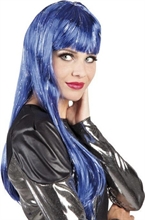 PARRUCCA LUNGA DONNA BLU ARGENTO