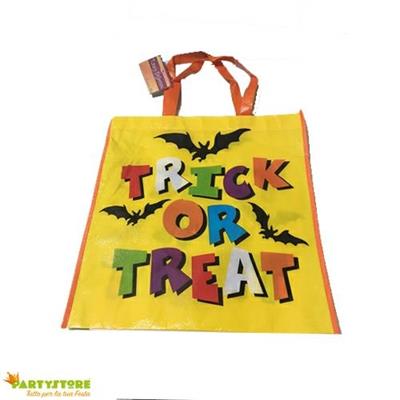 BORSA PLASTIFICATA DOLCETTO O SCHERZETTO HALLOWEEN 38X36 CM