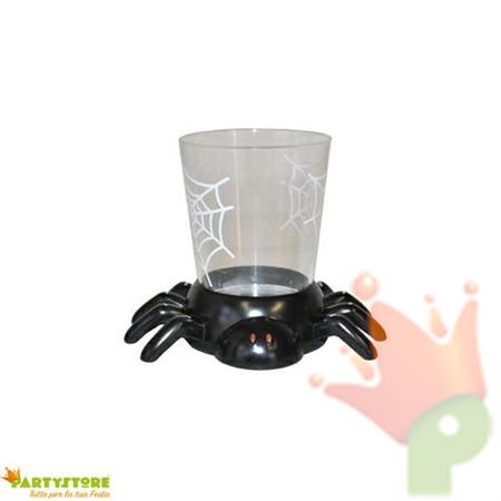 BICCHIERINO RAGNO NERO 7 CM ACCESSORI FESTA HORROR HALLOWEEN