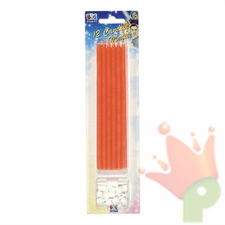 CANDELINE MATITE + SUPPORTO ARANCIO 12PZ