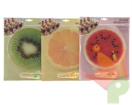 PIATTO IN VETRO A FORMA DI FRUTTA D.21CM
