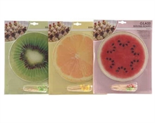 PIATTO IN VETRO A FORMA DI FRUTTA D.21CM