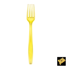 FORCHETTA PESANTE GIALLO LIMONE TRASP. 50PZ