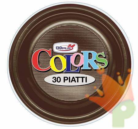 PIATTI FONDI D. 220MM CIOCCOLATO 30PZ