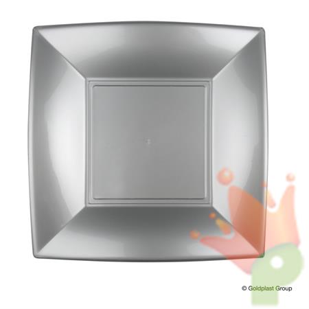 PIATTO PIANO 23X23CM NICE GRIGIO 8PZ