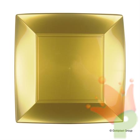 PIATTO PIANO 23X23CM NICE ORO 8PZ