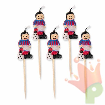 PICKS CANDELINE CALCIATORI ROSSO/BLU 5 PZ