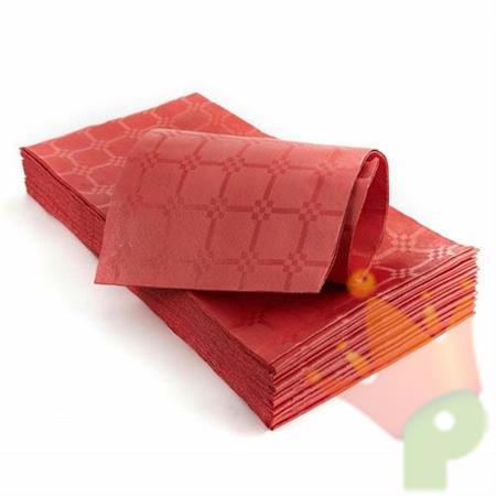 TOVAGLIA IMPERMEABILE 100X100CM DAMASCATA ROSSO 25 PZ