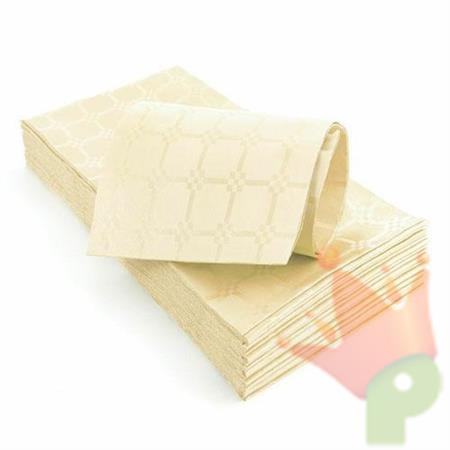 TOVAGLIA PIEGATA 100X100 DAMASCATA AVORIO 25 PZ