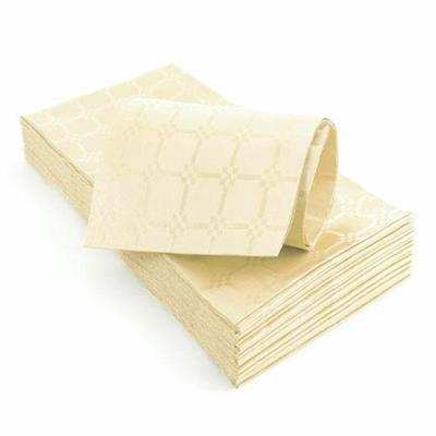 TOVAGLIA PIEGATA 100X100 DAMASCATA AVORIO 25 PZ
